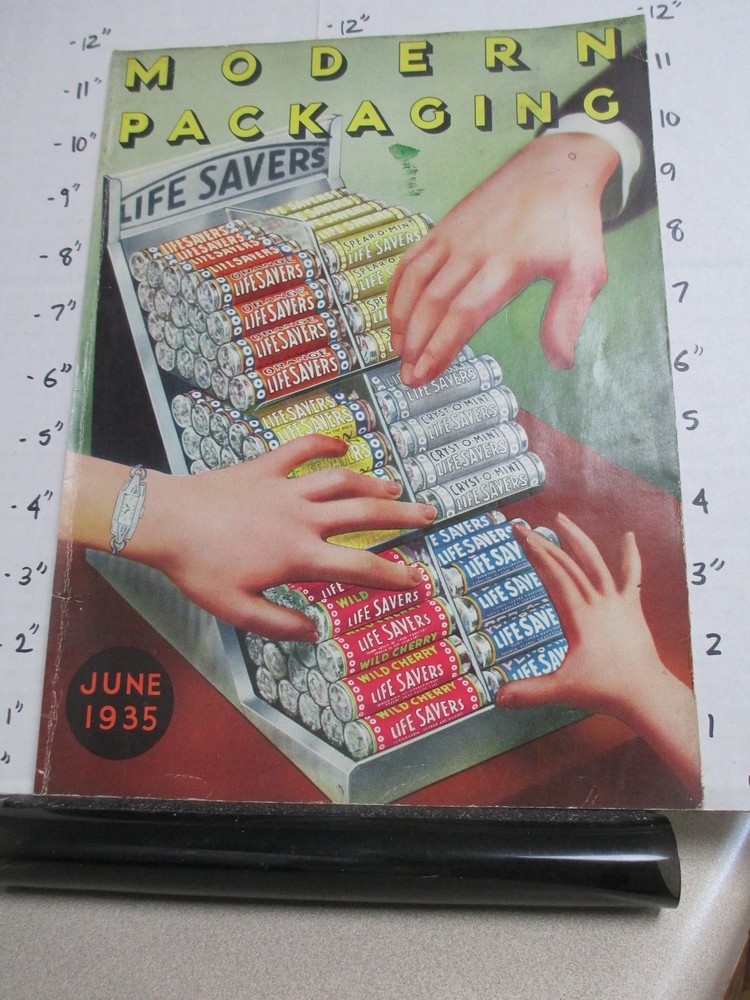 magazine ad 1935 LIFE SAVERS candy roll store display , cover