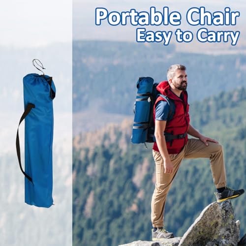 Folding Camping Chair with Cup Holder, 225lbs Capacity, Portable Foldable Blue