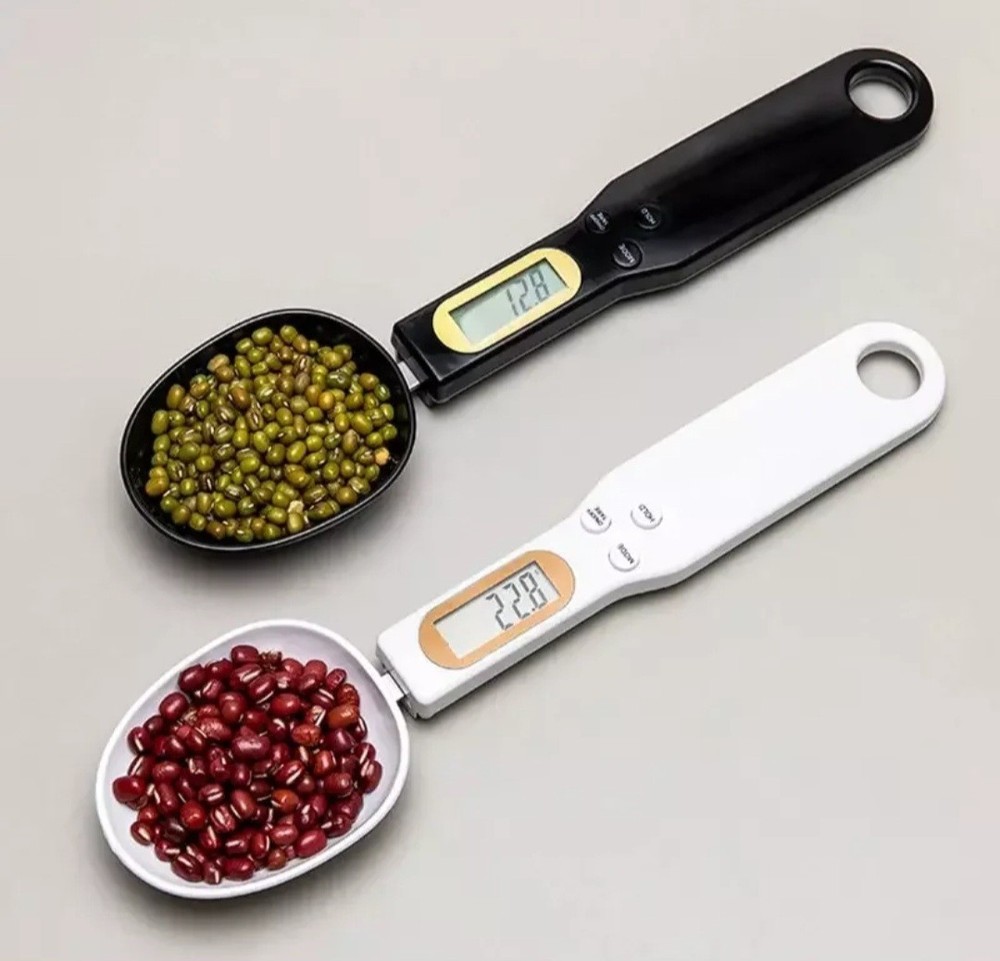 Black Kitchen Spoon Scale LCD Display Digital Measuring Battery Included!