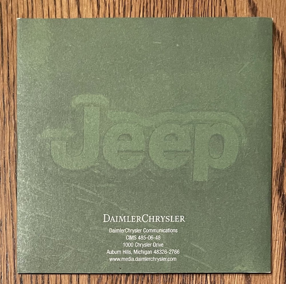2003 Jeep Wrangler Rubicon Official Press Release CD - Near Mint