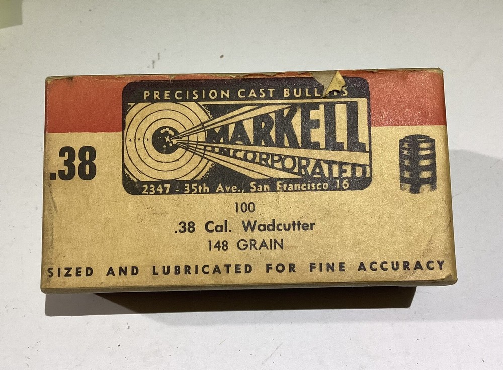 Markell .38 Cal Standard Roundnose Cartridge R-158 Empty Box