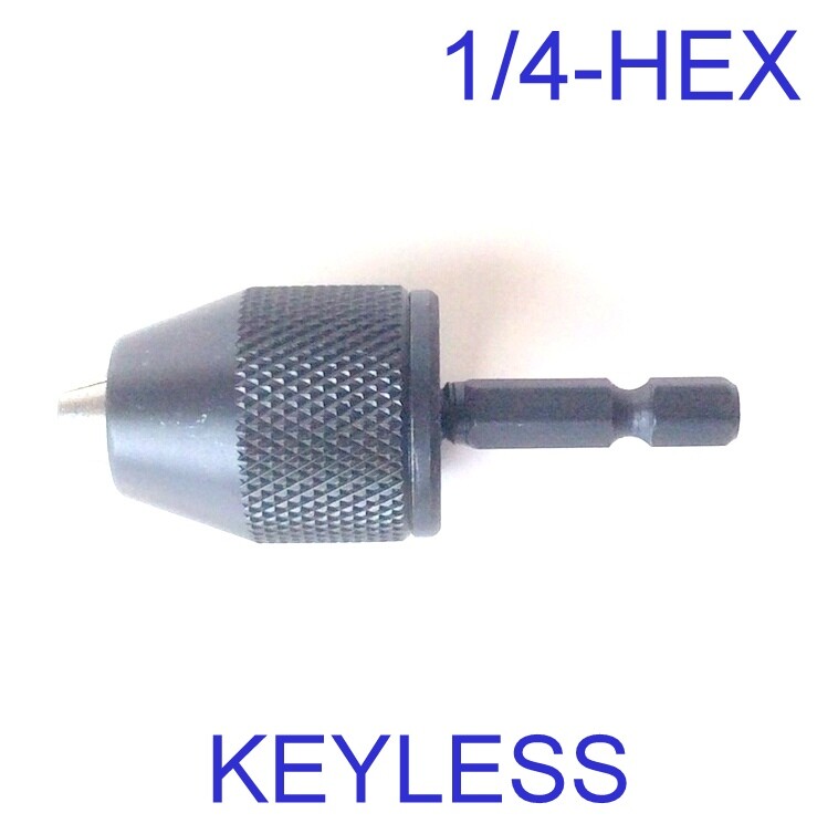 1 pc Keyless Drill Chuck 0-6mm Cap with Converter 1/4" Hex Adapter S