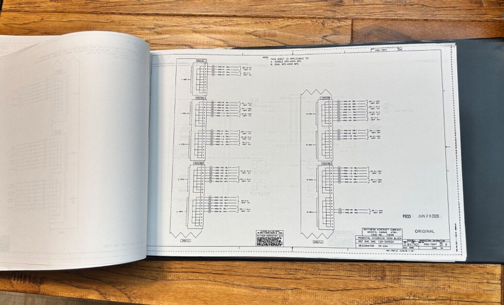 Aircraft Beechjet 400A Avionics wiring diagram, Beech Jet, Raytheon, Master List