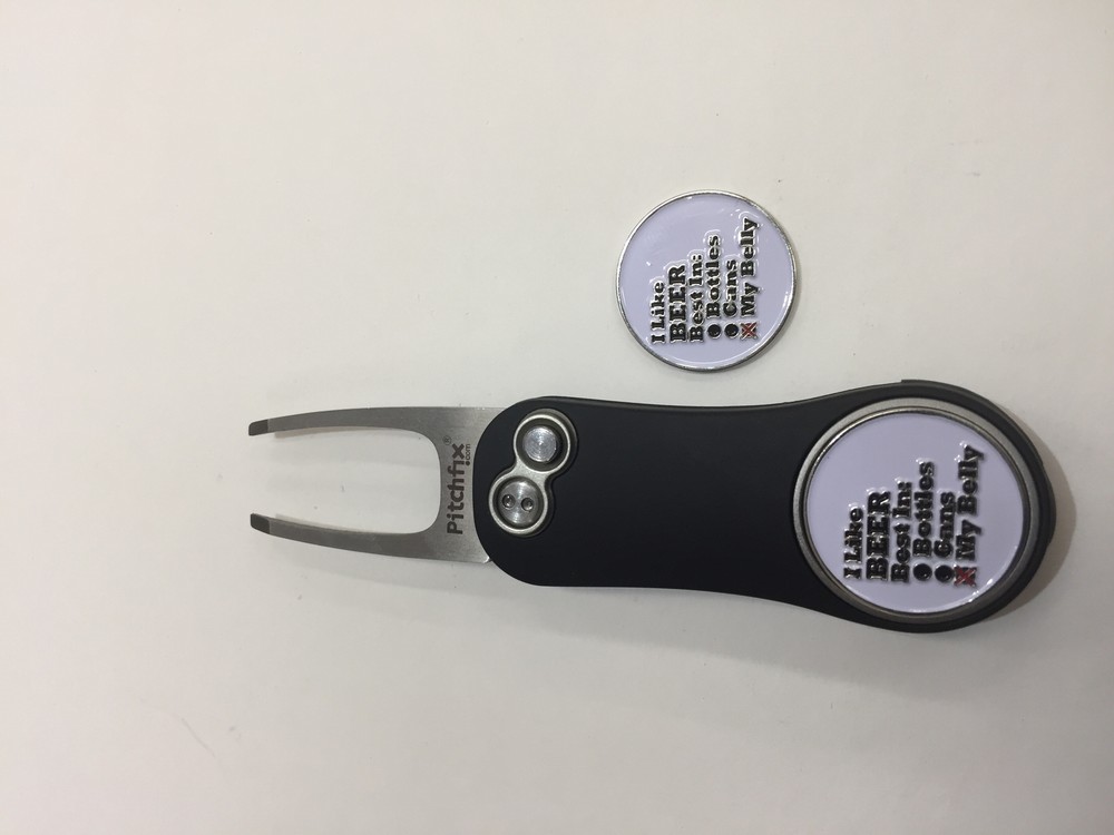 Pitchfix Hybrid 2.0 Switchblade Divot Tool with 2 Beer List