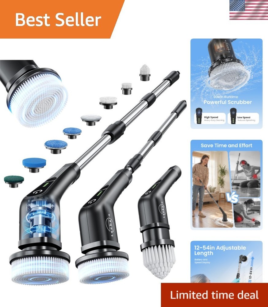 Powerful Electric Spin Scrubber with Waterproof Design & 2- Protection Plan