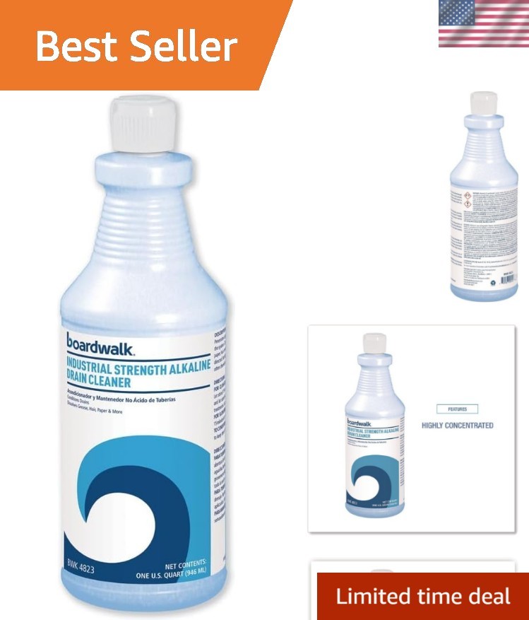 Effective Alkaline Drain Cleaner 32 oz - Unscented Solution for Stubborn Clogs