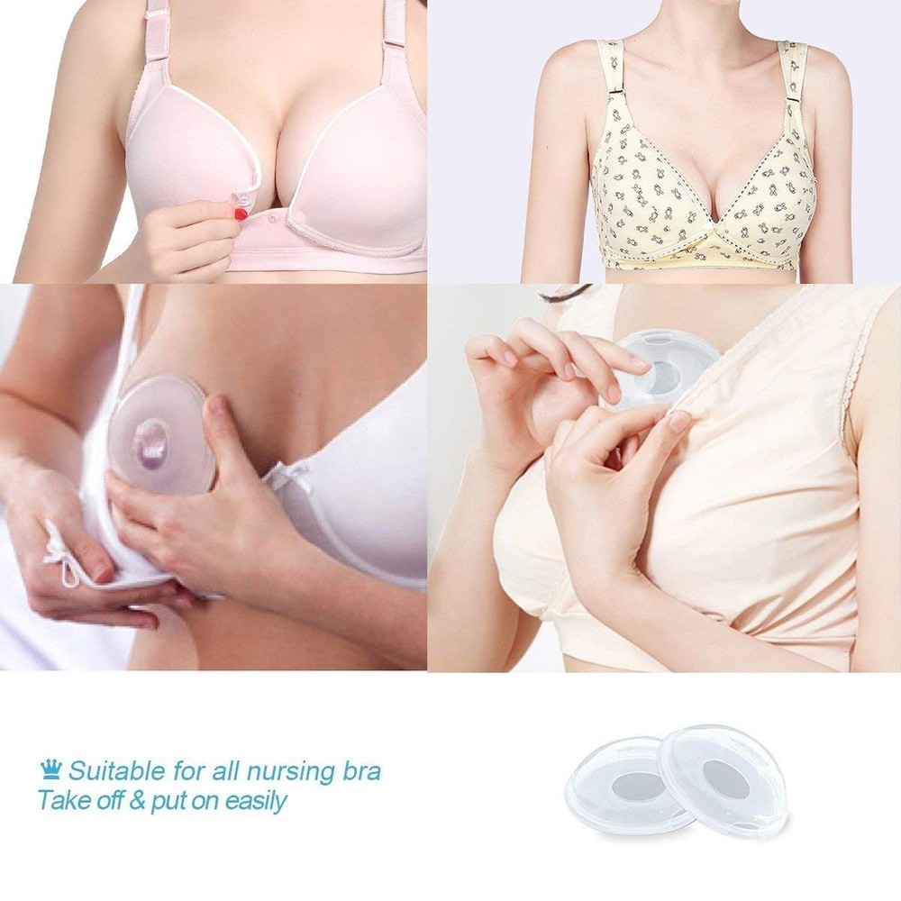 BPA-Free Nursing Cups: Soft Silicone Breast Shells for Milk Collection - Pack...