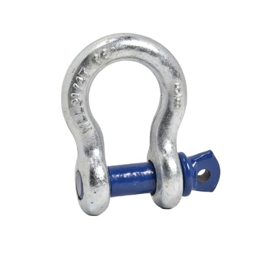 Galvanized Blue, Rigging 5/8" Bow Shackles D Ring Rugged 13 2 Pack Galv-Blue
