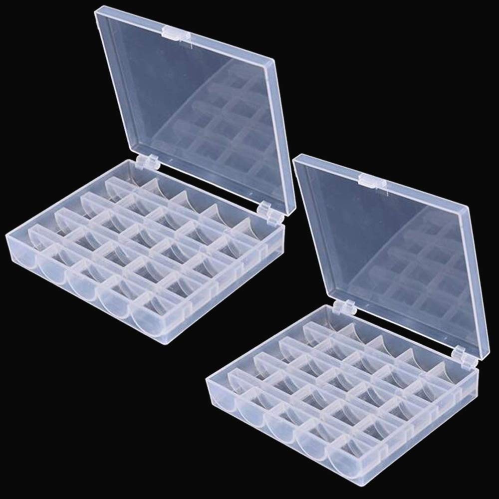 Bobbin Box,LNKA 2 Box Machine Organizer Plastic Case for Brother...