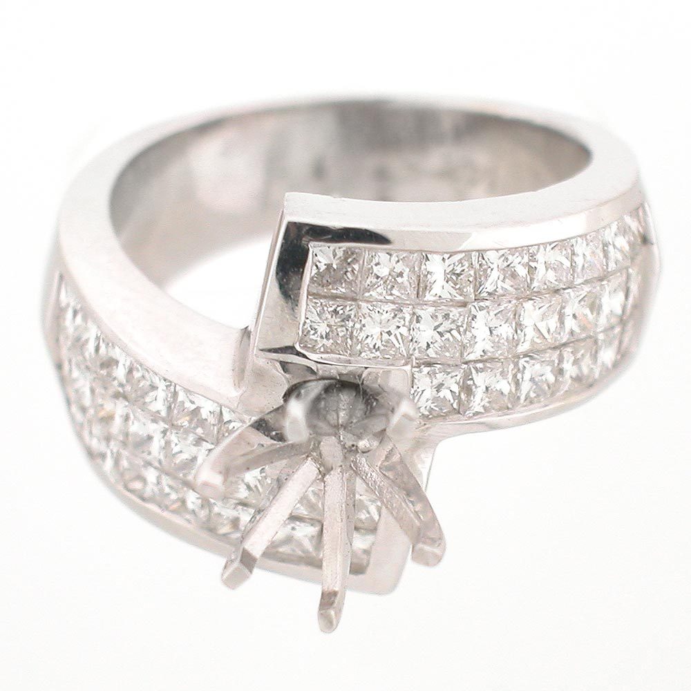 14K Diamond Wrap-Around SemiMount Ring Setting 1.86 TCW Invisible Setting $11529