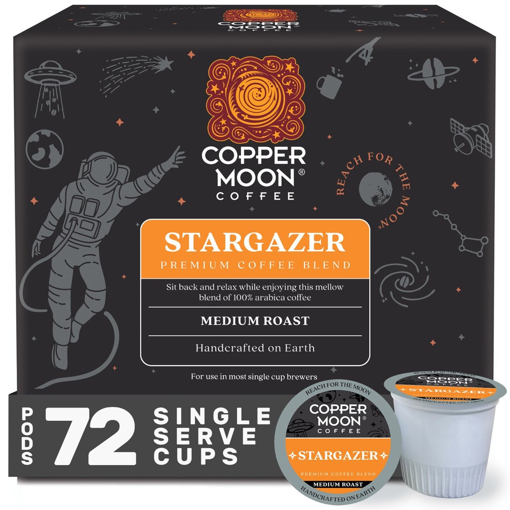 COPPER MOON COFFEE K CUPS, STARGAZER BLEND, 72 COUNT