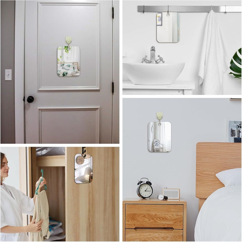 2 Pack Unbreakble Shower Mirror Fogless Makeup Mirror Medium 6x8 Inch