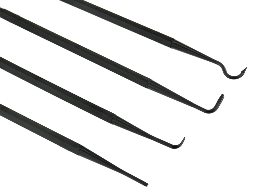 4Pc- 7-1/4" Double Ended Nylon Pick Set, Black