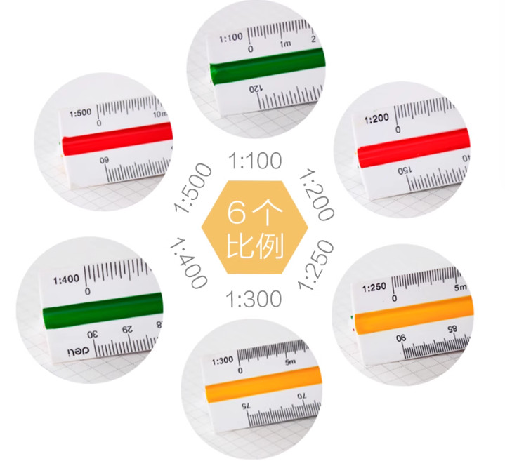 1pc 30cm/12" Solid Plastic Metric Triangular Scale Ruler Architect Engineers