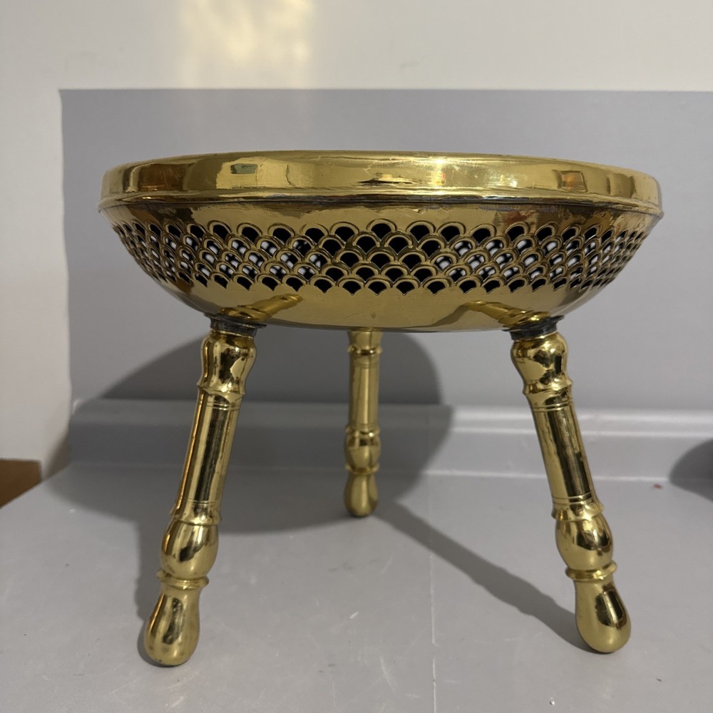 Middle Eastern Antique Brass Foot Warmer Stool
