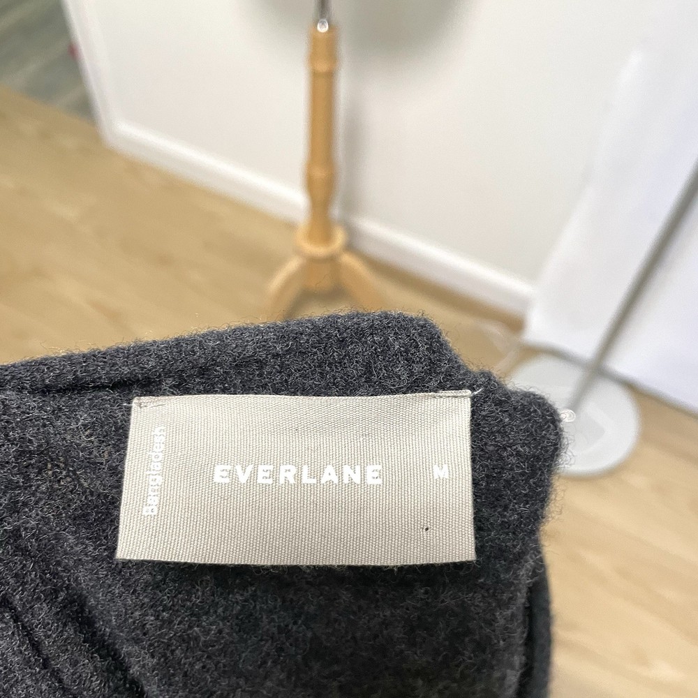 EVERLANE Wool Blend Cozy Stretch Pullover Sweater Charcoal Gray size Medium