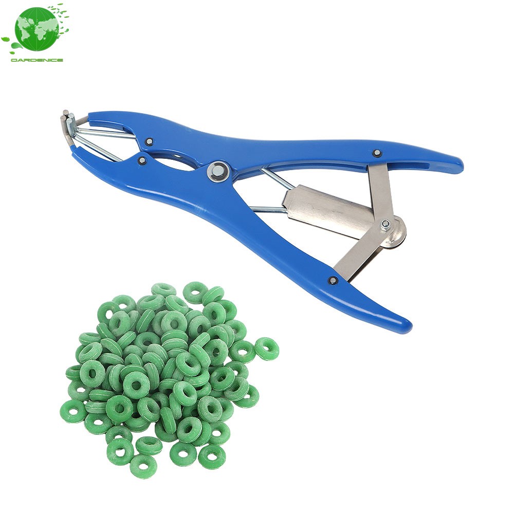 Bander Docking Elastrator Castration Applicator Sheep ＋100 Pcs Marking Ring