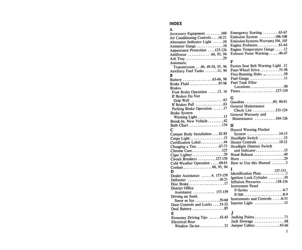1977 Ford Truck Owners Manual User Guide Reference Operator Book Fuses Fluids