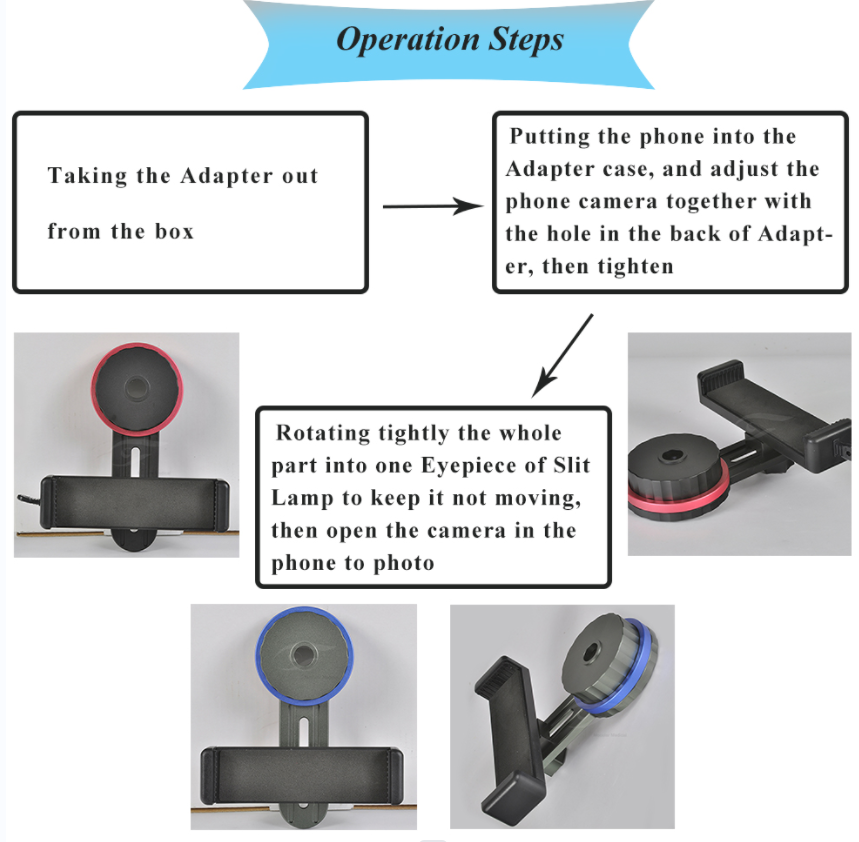 Universal Slit Lamp Mobile Phone Microscope Eyepiece Adapter