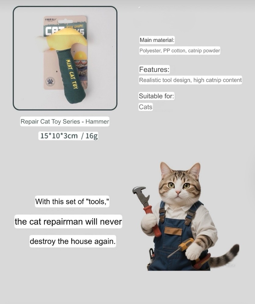 Catnip Cat Toy Set - Canvas Tool - Shaped Toys, Multi Pack