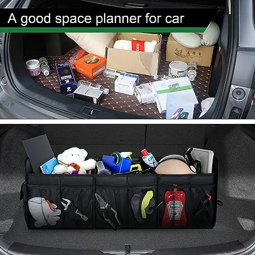 Large Capacity Trunk Organizer, Waterproof Car Accessory, Extra Large Black
