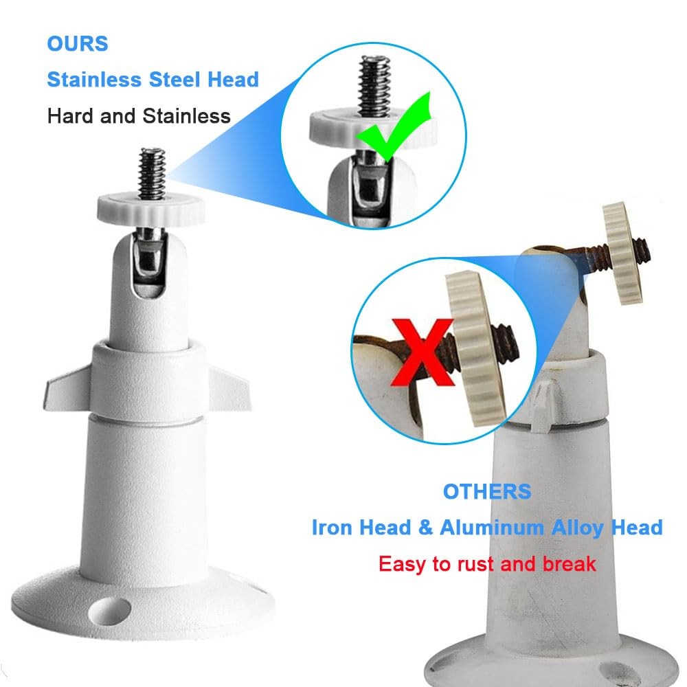 2Pack Security Wall Mount Bracket for Ring Stick Up Cam & White