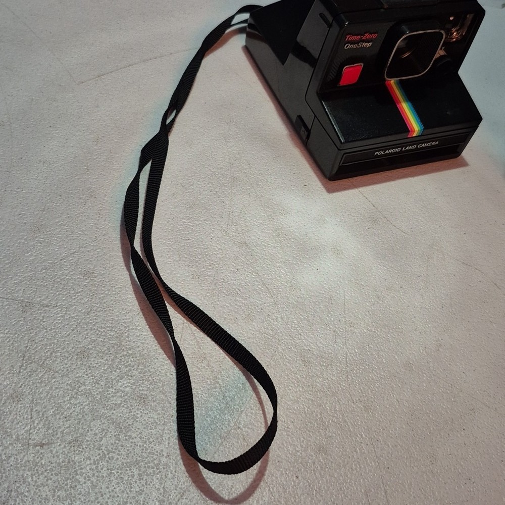 Polaroid Time-Zero One Step Rainbow Striped Polaroid Land Camera W/Case-READ*