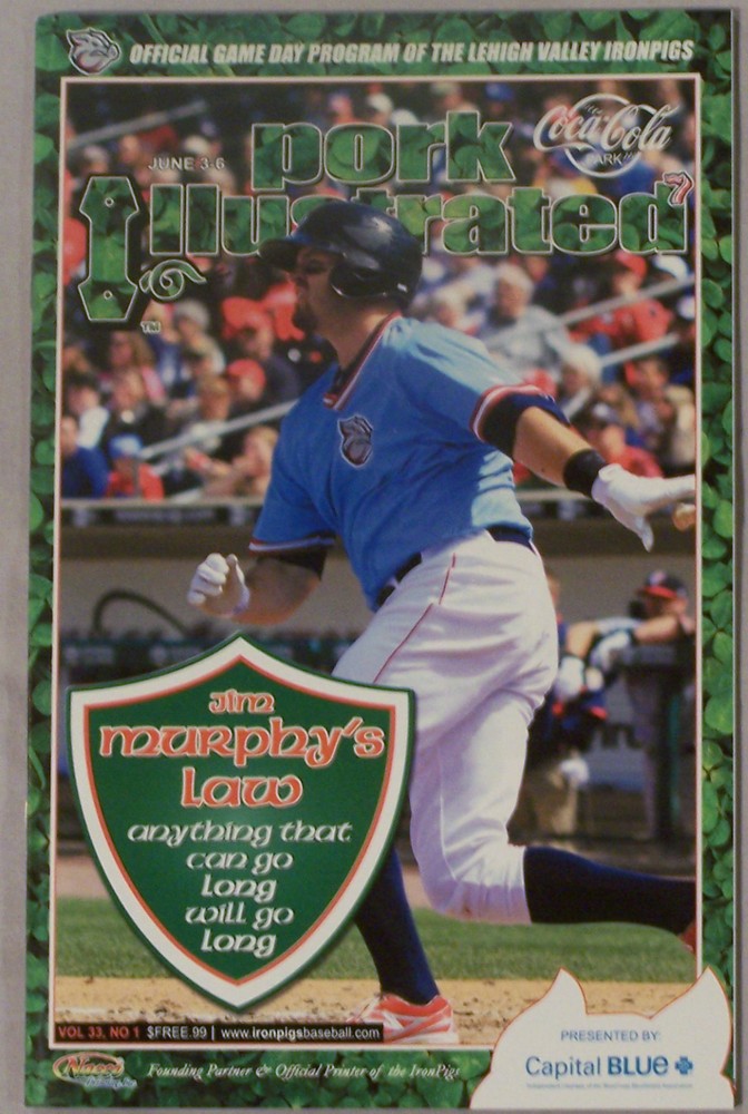 Lehigh Valley Ironpigs Program Pork Illustrated Vol. 33 #1 June 3-6 2014