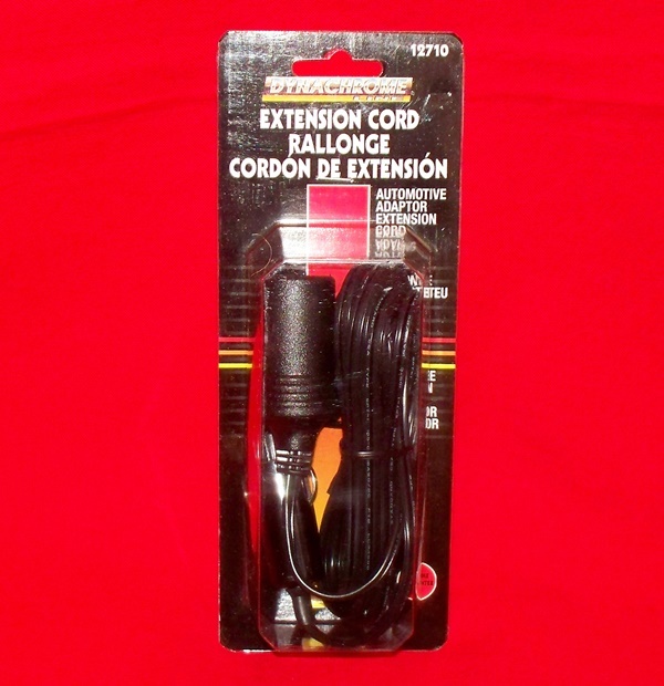 Dynachrome 12-Volt Cigarette Lighter Power Socket 10 Foot Extension Cable - New!