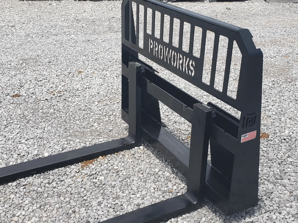 48" 4,000 Pound Pallet Forks Attachment Fits Skid Steer Quick Attach Loader