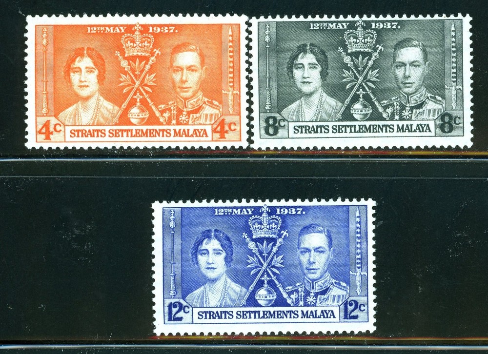 Stamps Straits Settlements, Scott # 235-237 Mint NH OG, complete set