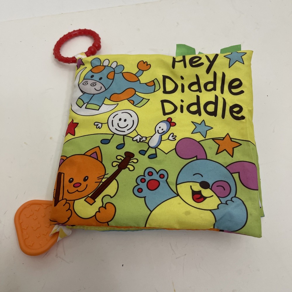 Playtex Baby's First Teething Hey Diddle Diddle Fabric Book Plush Motor Skills