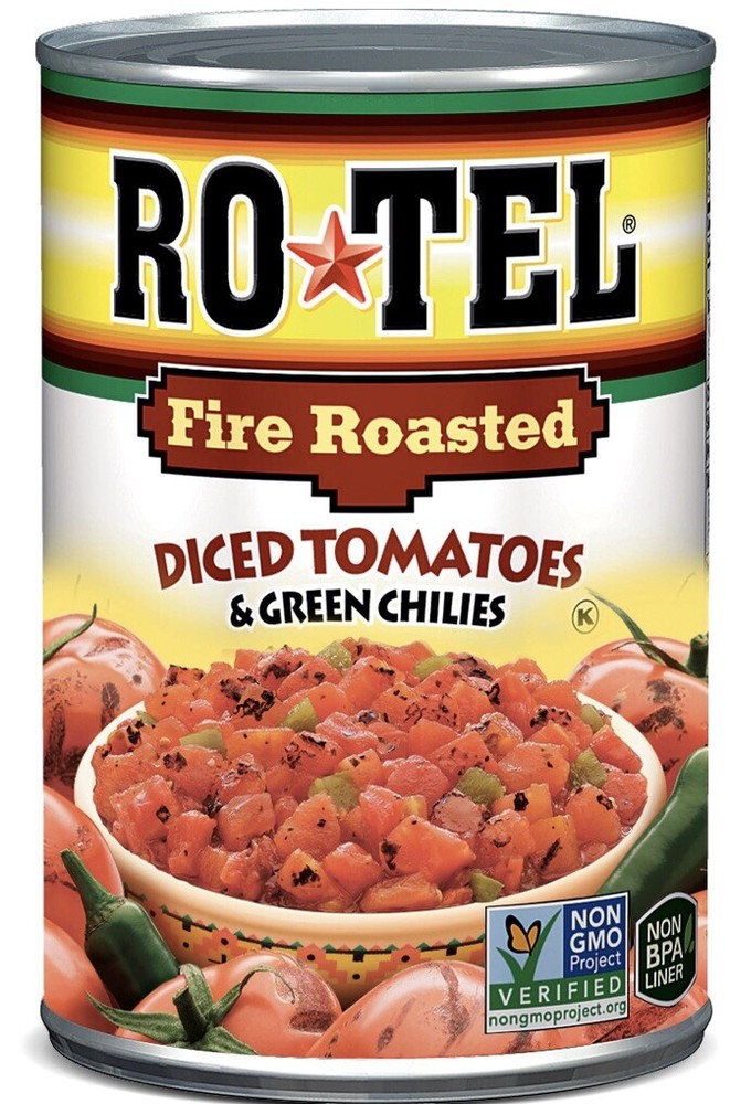 Rotel, Fire Roasted Diced Tomatoes & Green Chilies, 10oz (3 Cans)