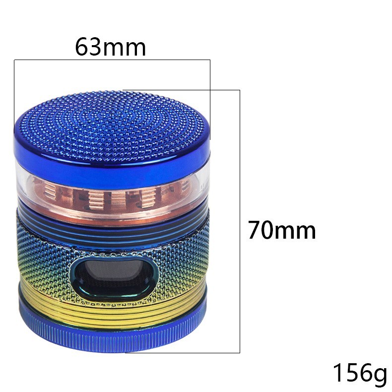 2.5" Shiny Herb spice Grinder 4 Layer with window Sharp Teeth & Storage Chamber