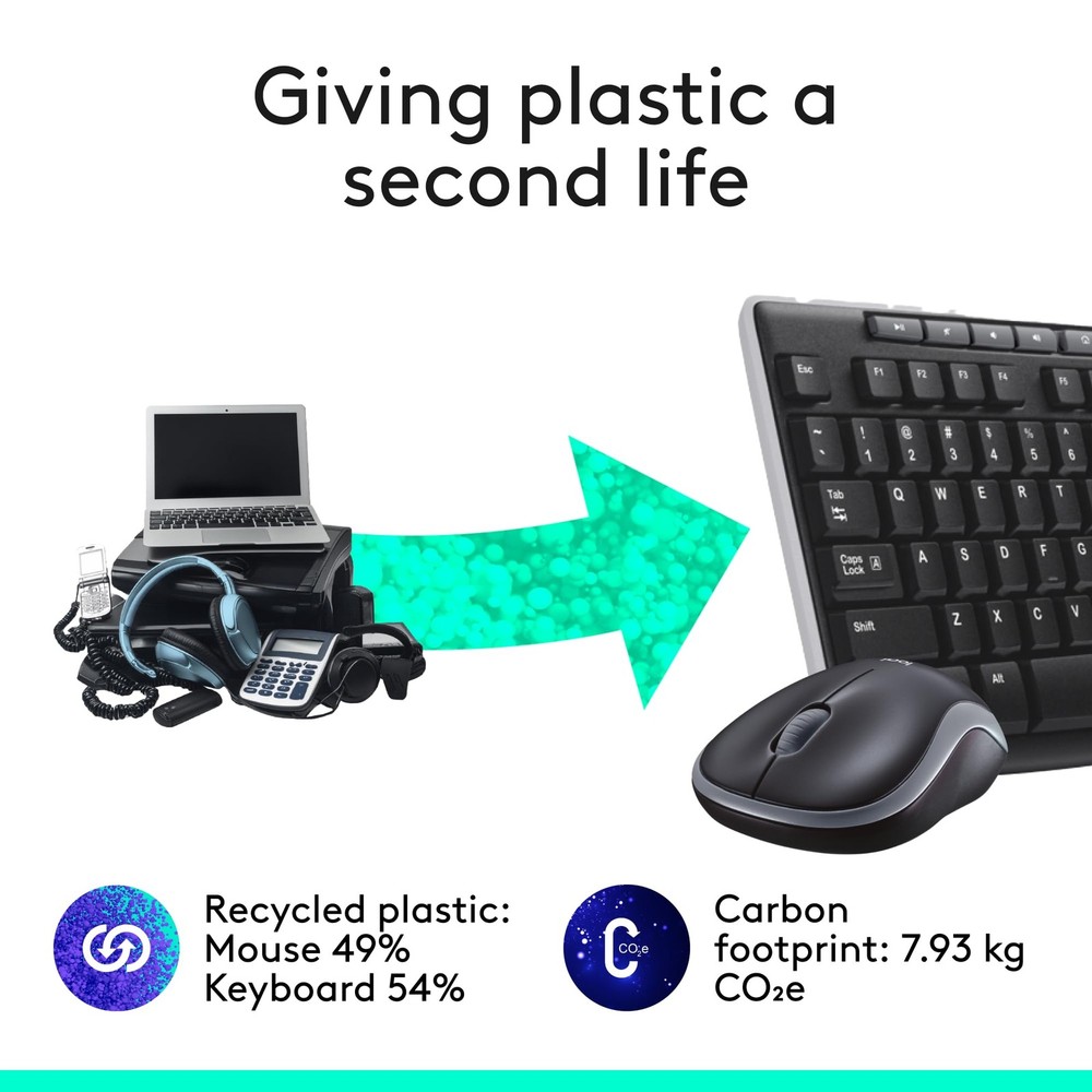 Logitech MK270 Wireless Keyboard and Mouse Combo for Windows, 1 Pack, Black