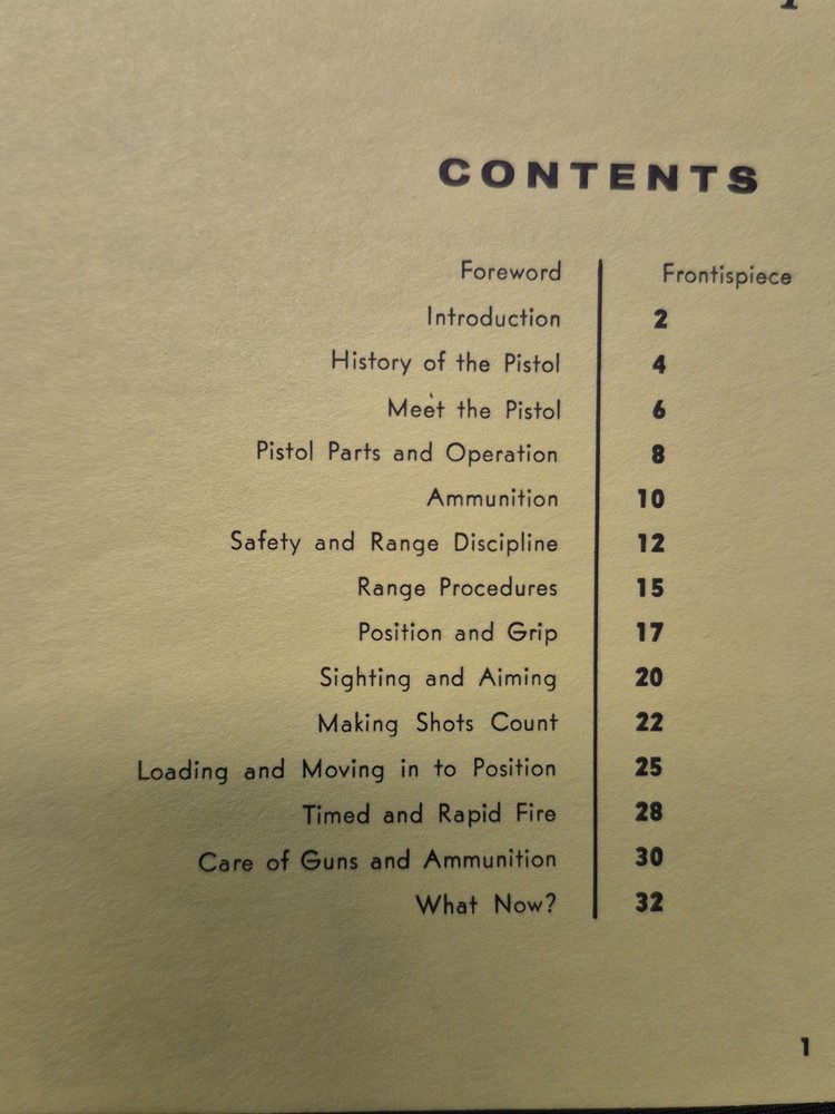 VINTAGE 1959 NRA BASIC PISTOL MARKSMANSHIP Booklet Instinctive Shooting ExCo
