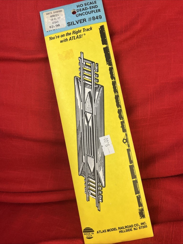 ATLAS DEAD-END UNCOUPLER, NICKEL SILVER Code 100 Ho Scale  Snap Track # 849