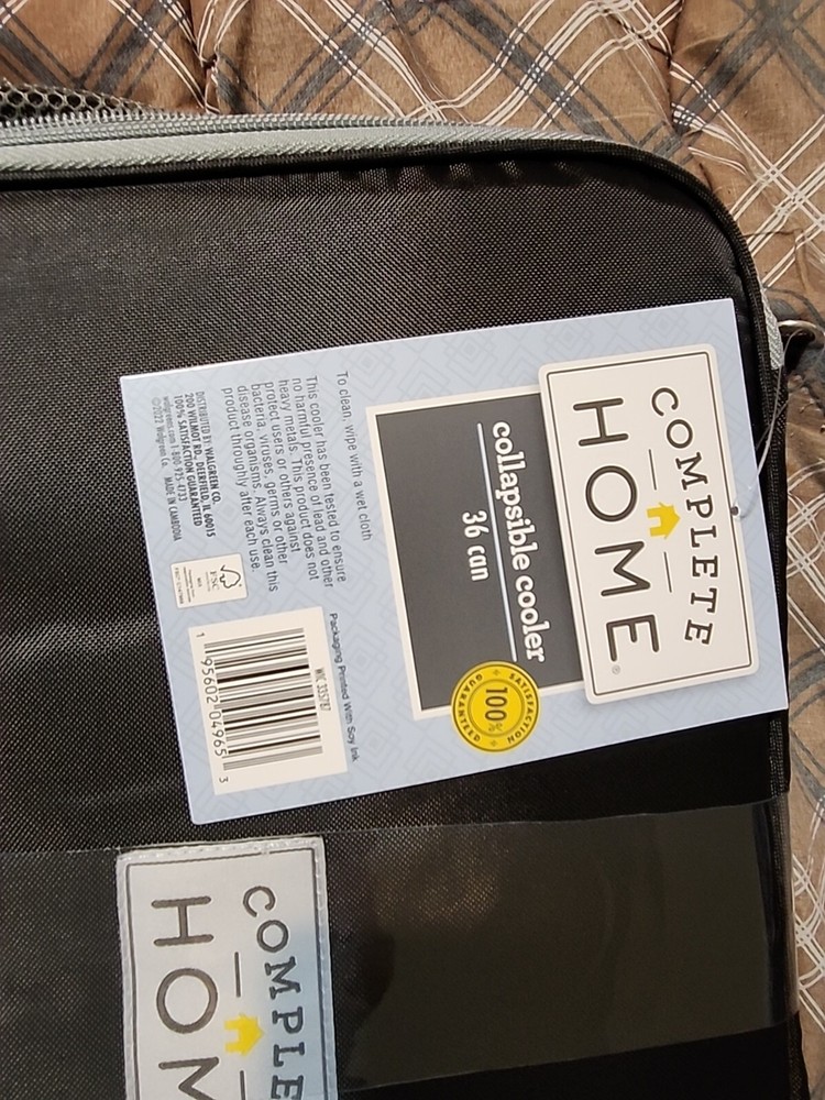 Complete Home Collapsible Cooler 36 Can Black New.