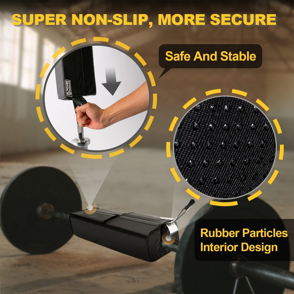POWER GUIDANCE Square Hip Thrust Pad Barbell Squat Protective Black