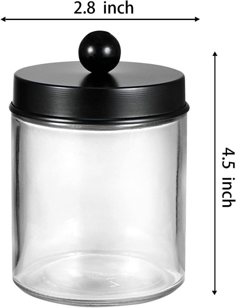 4 Pack Apothecary Jars Bathroom Vanity Storage Organizer Set -Countertop