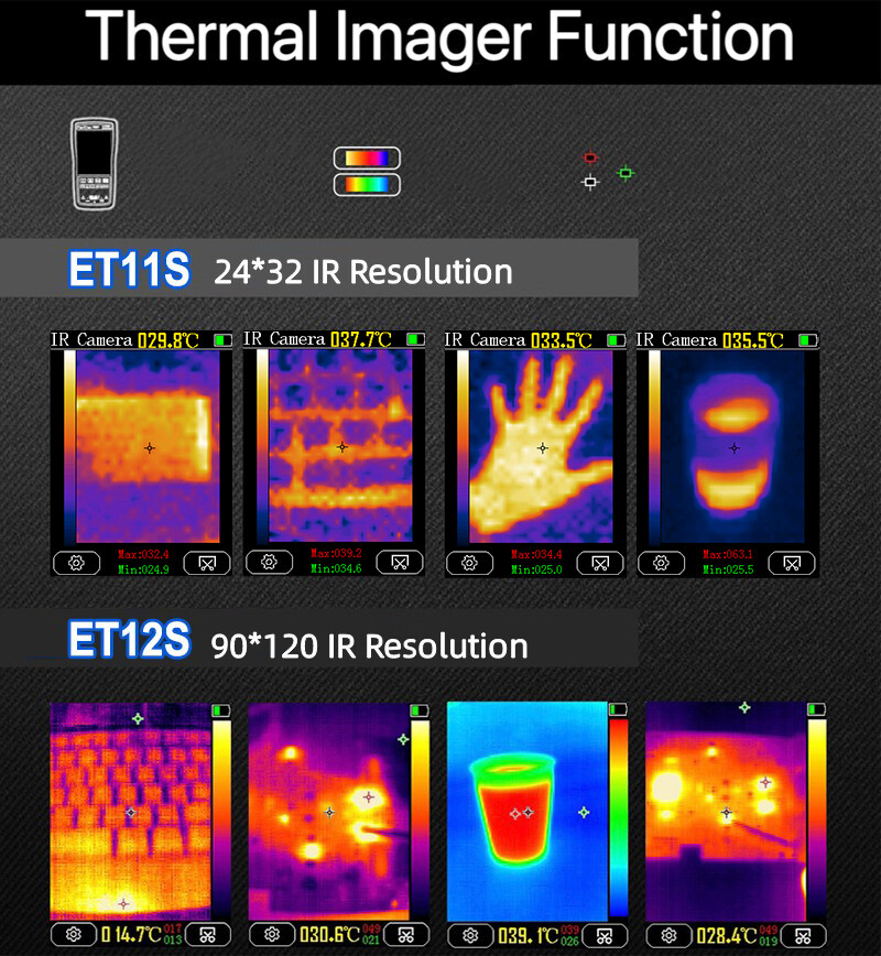 Thermal Imager Multimeter 2 In1 24*32 Digital Touch Screen Voltmeter USB Interf