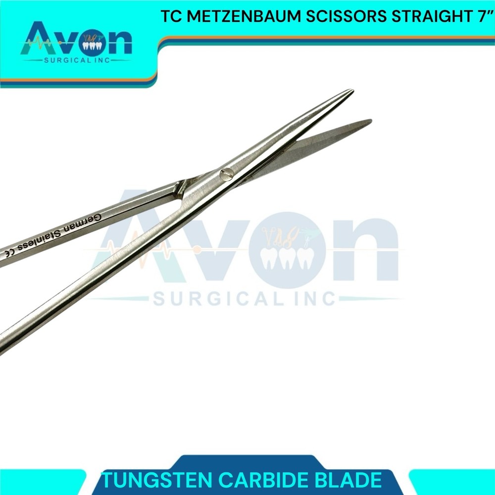 1 EA - 7in Metzenbaum Scissors with TC Blades, Sharp, Gold Handle - Stainless