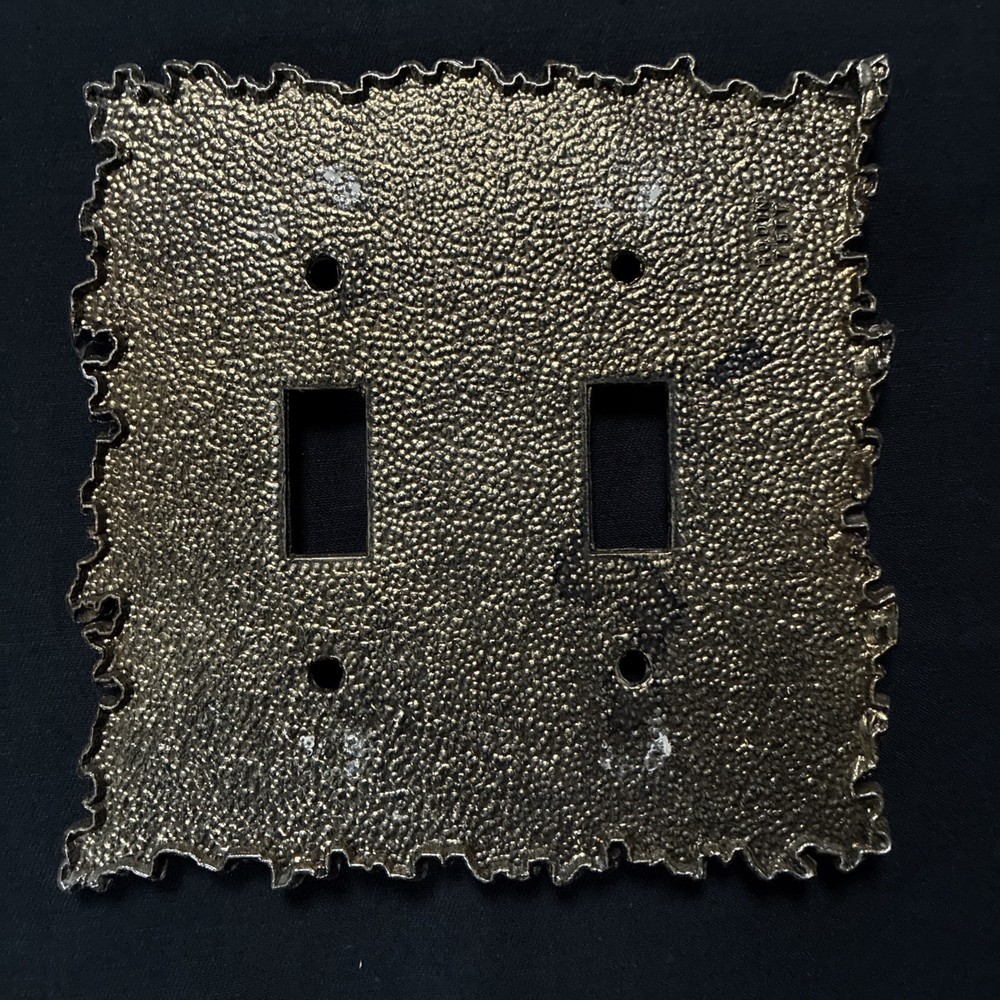Vintage Brass Double Switch Plate Rodin 75TT