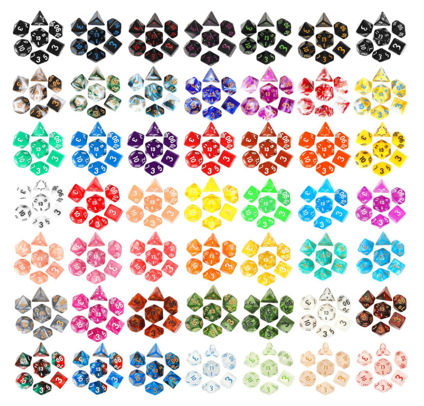 350 Pcs Compatible with DND Dice Sets Bulk Polyhedral Dice with Drawstring Ba...