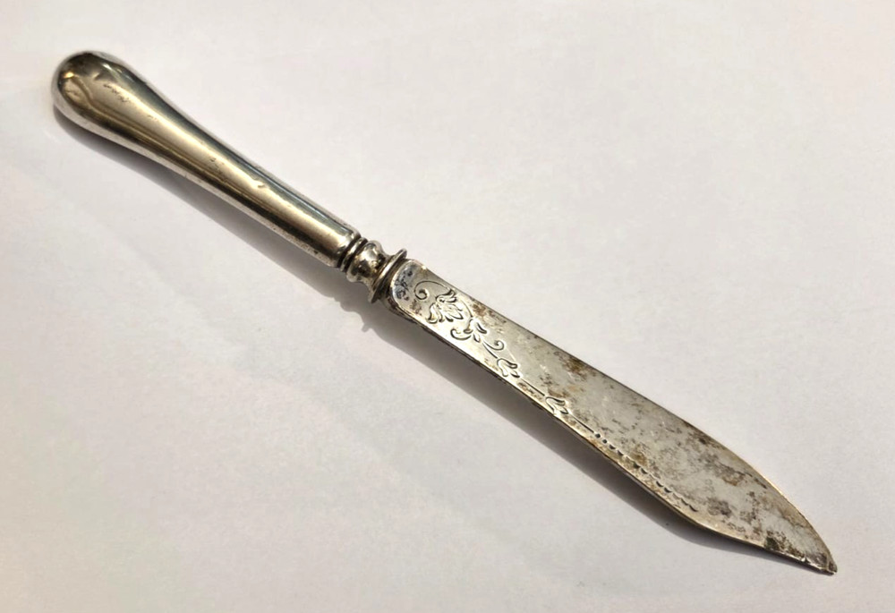 Antique Gebrüder Friedländer Berlin Germany Solid 800 Silver Knife
