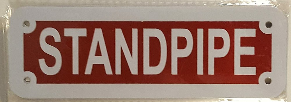 STANDPIPE SIGN (RED REFLECTIVE , ALUMINIUM 2X6 ) ref1020-REF24-1027