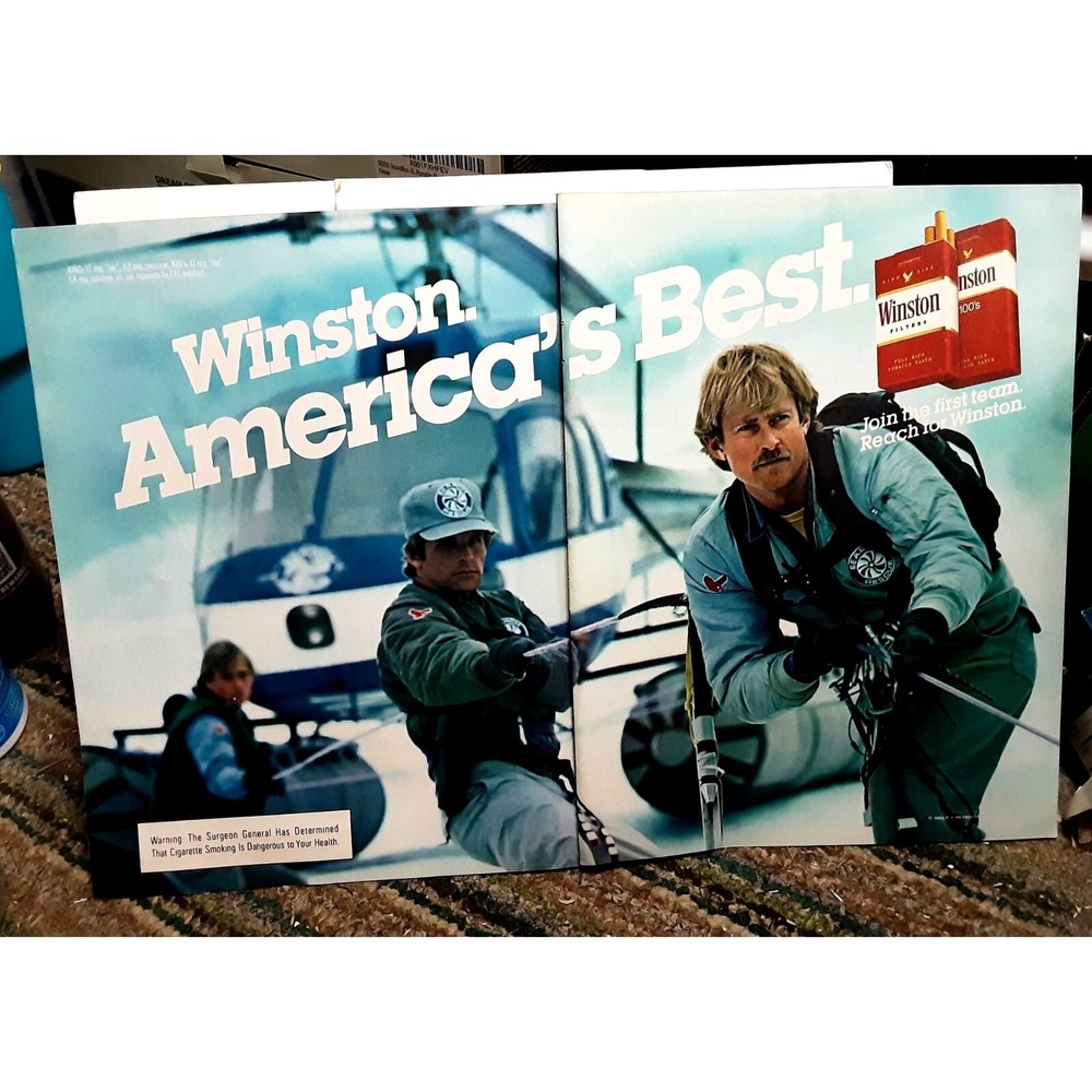 1984 Winston Cigarettes Join The First Team Original Print Ad