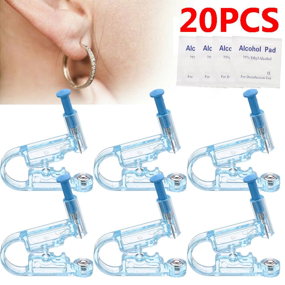20PC Disposable Ear Studs Piercing Gun Ear Stud Piercing Piercer Healthy Tools