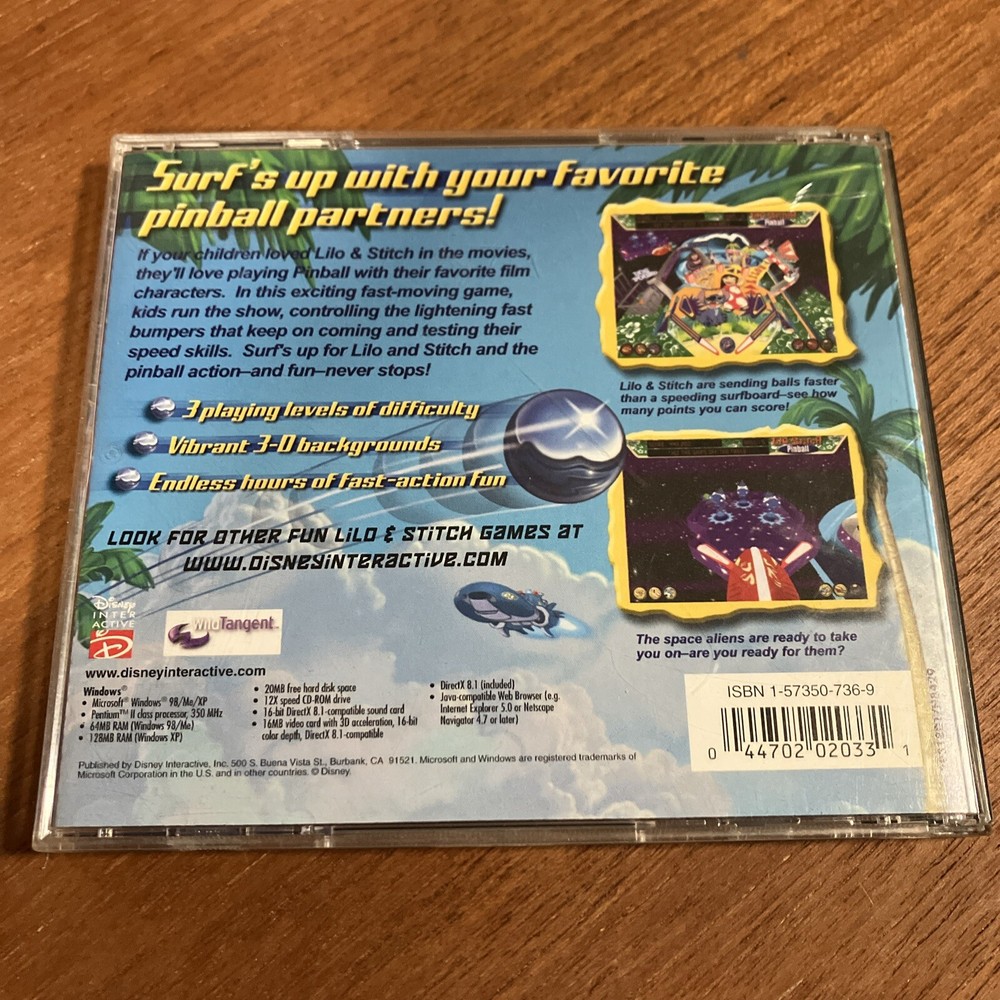 Disney's Lilo and Stitch Pinball (Windows PC CD, 2002)