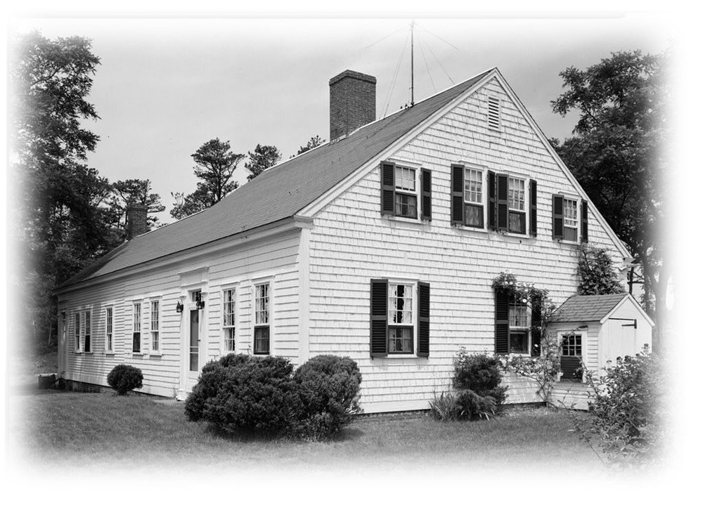 Cape Cod colonial house plan, 1 story w/ attic, side extension